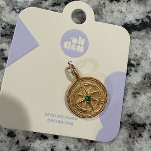 Oh Clem crystal compass necklace charm gold